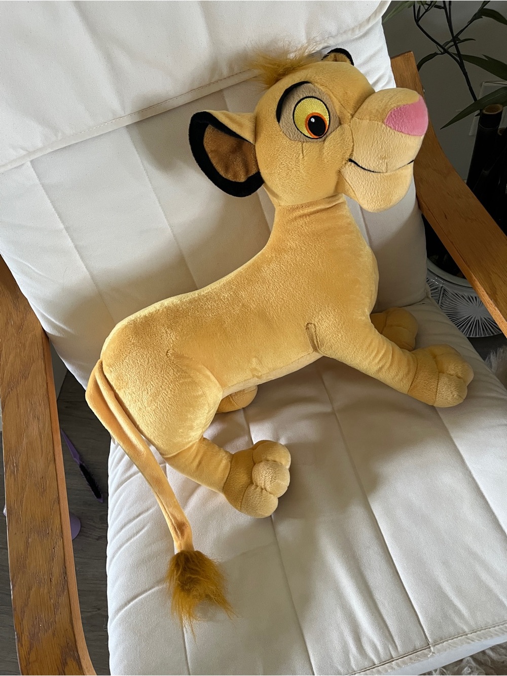 Disney Yellow Simba Plush Lion with Pink Nose